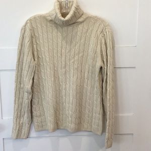 Talbots cream cable sweater.